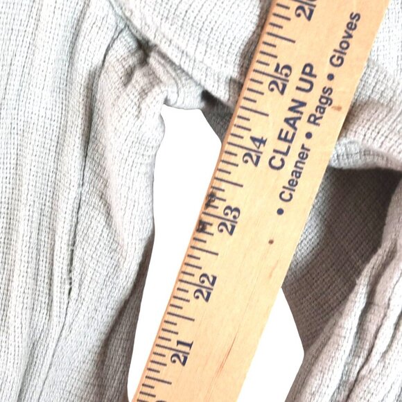 Madewell Textured Linen Blend Pants Greige Elastic Waist Wide Leg Fits S - Picture 7 of 9